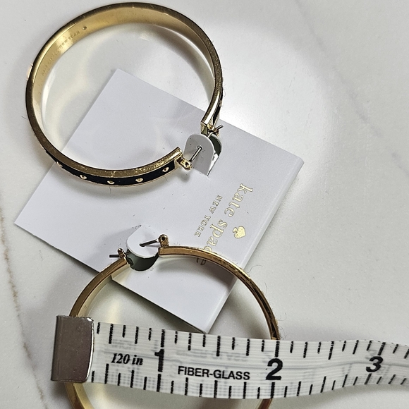 Kate Spade Elegant Black and Gold Hoop Earrings - Picture 7 of 7